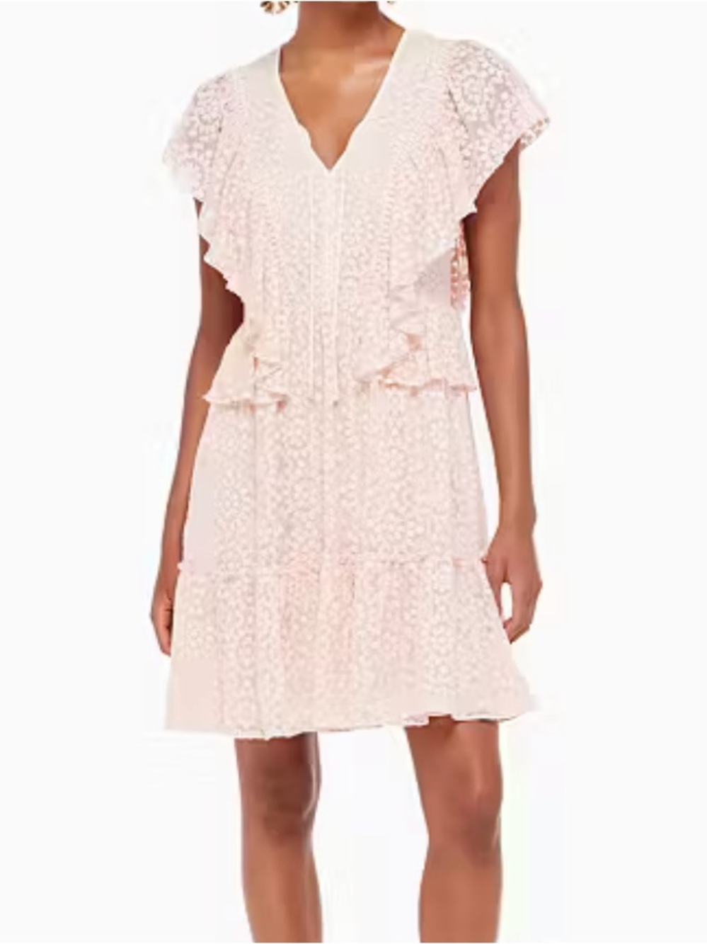 Kate Spade Pearl Pink By The Pool Embroidered Chiffon Dress NEW WITH TAG SIZE 14